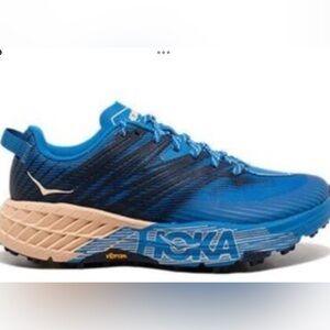 Hoka One One Womens 9.5 Speedgoat 4 Running Shoes Blue Vibram Sole Gym
